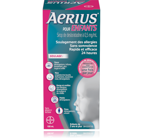 Aerius Pour Enfant Sirop Contre Les Allergies 24 Heures Sans Somnolence Aerius